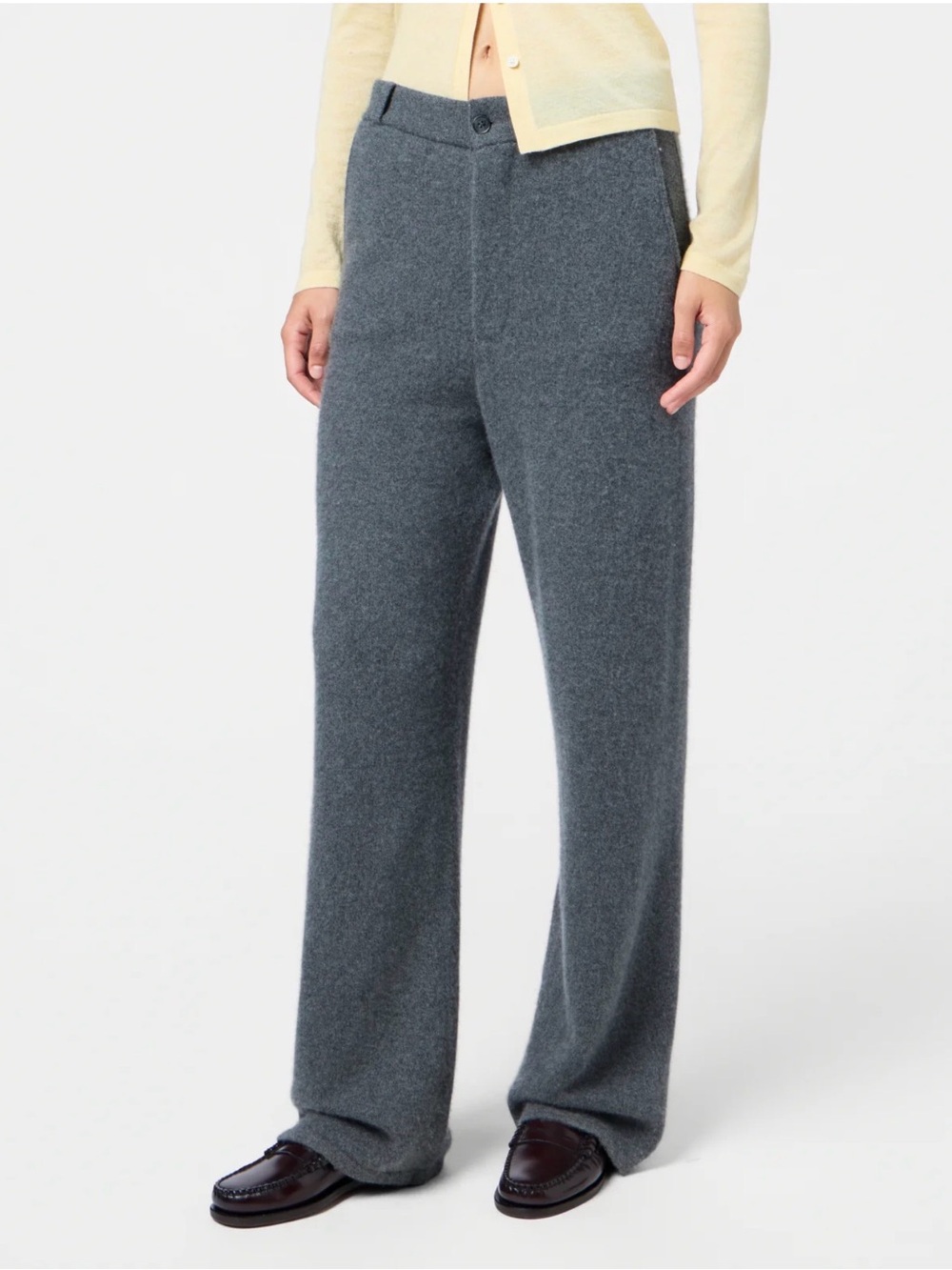 Guest in Residence Cashmere Trousers in Charcoal Gray
